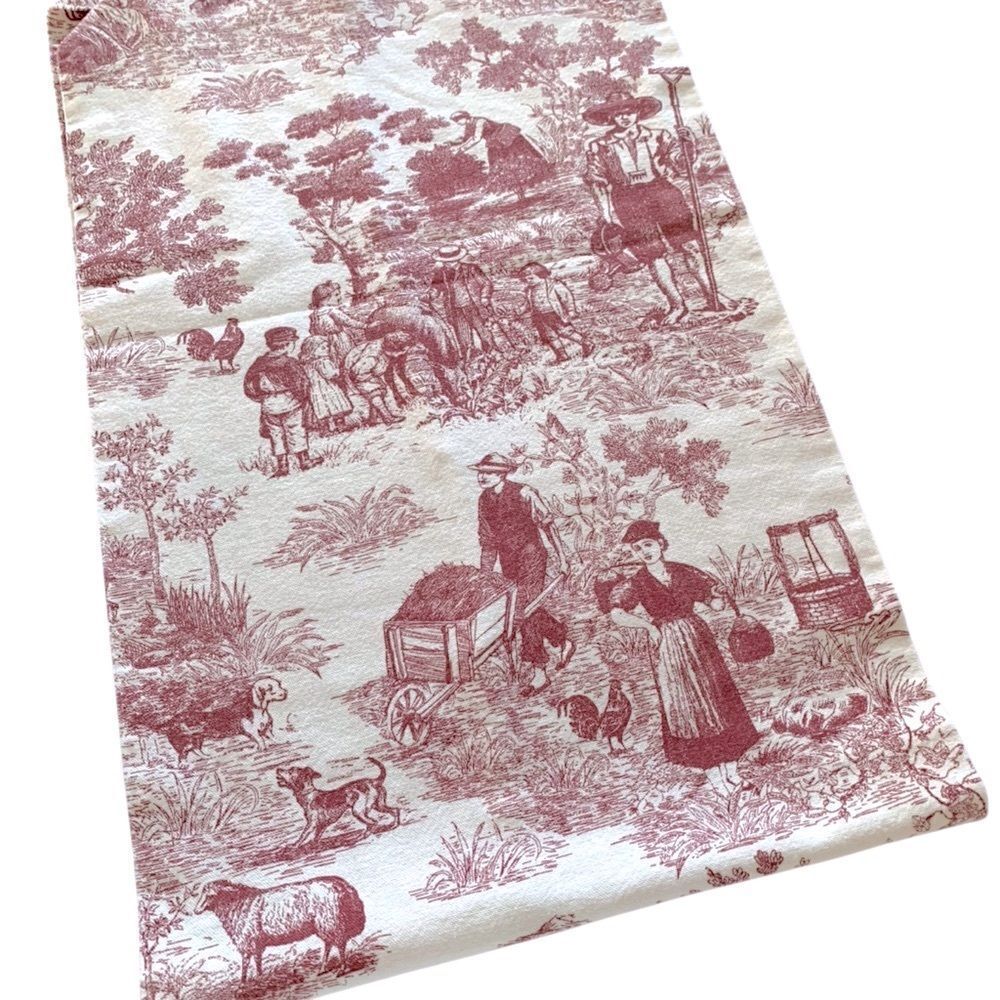 French Country Red Toile Table Runner - Picture 5 of 6